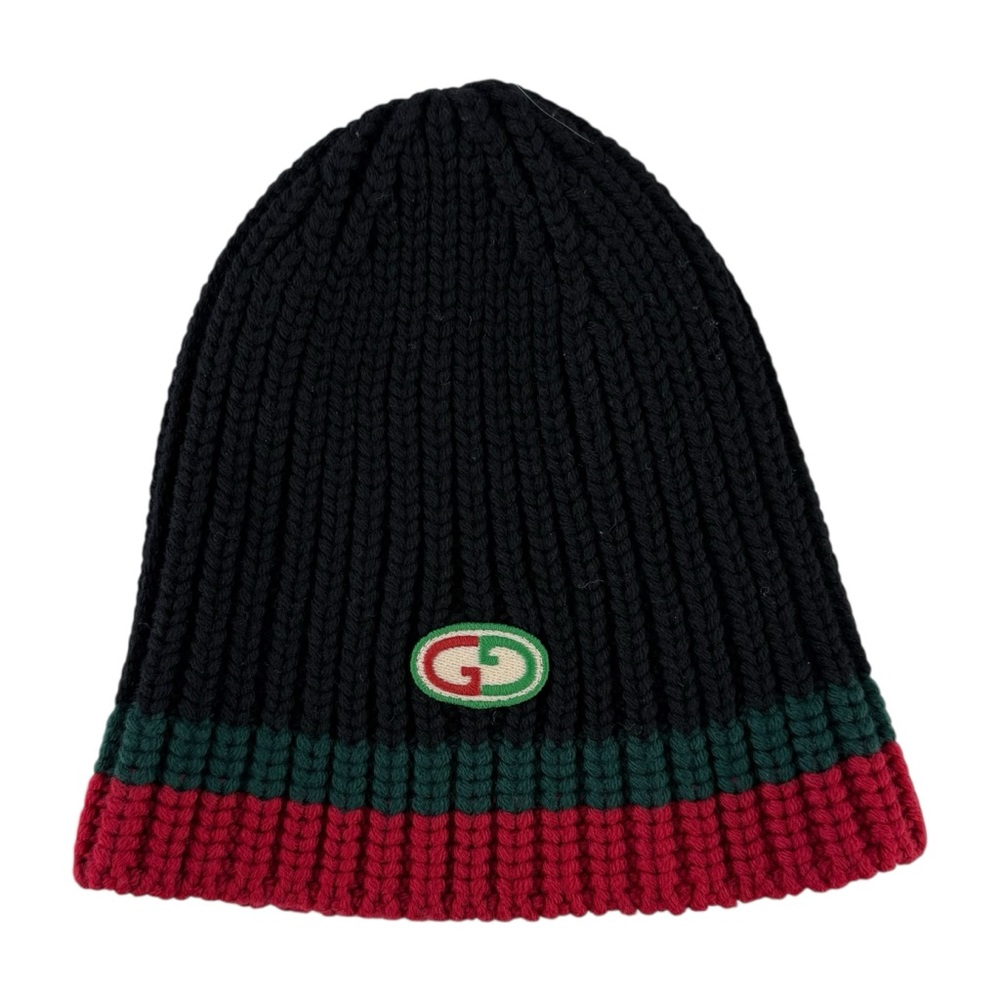 Gucci GG Web Stripe Beanie Hat